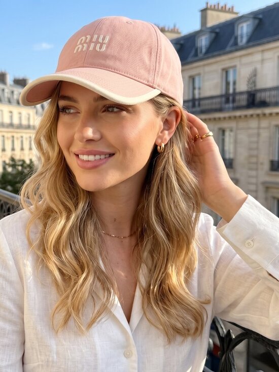 MIU MIU Drill Baseball Cap Pink Brand New with Original Bag main image 15